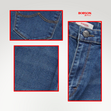Bobson Japanese Ladies Basic Denim Pants Sailor Fitting 198824 (Medium Shade)