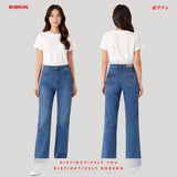 Bobson Japanese Ladies Basic Denim Pants Flare Fitting 202532 (Medium Shade)