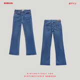 Bobson Japanese Ladies Basic Denim Pants Flare Fitting 202532 (Medium Shade)