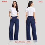 Bobson Japanese Ladies Basic Denim Pants Sailor Fitting 197412 (Medium Shade)