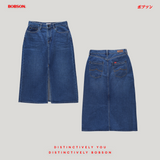 Bobson Japanese Ladies Basic Denim Skirt 194254 (Medium Shade)