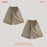 Bobson Japanese Ladies Basic Non-Denim Cullotes Pants 206834 (Beige)