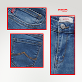 Bobson Japanese Ladies Basic Denim Pants Flared Fitting 201896 (Medium Shade)
