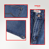 Bobson Japanese Ladies Basic Denim Mom Short 200602 (Medium Shade)
