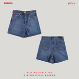 Bobson Japanese Ladies Basic Denim Mom Short 200602 (Medium Shade)