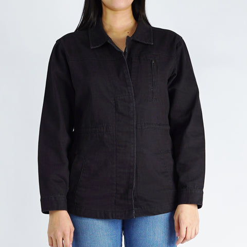 Bobson Japanese Ladies Basic Jacket for Women Trendy fashion High Quality Apparel Comfortable Casual Denim Jacket for Women Regular Fit 132794 (Black)