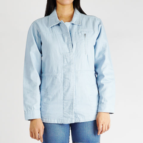 Bobson Japanese Ladies Basic Jacket for Women Trendy fashion High Quality Apparel Comfortable Casual Denim Jacket for Women Regular Fit 132794 (Chambray Blue)