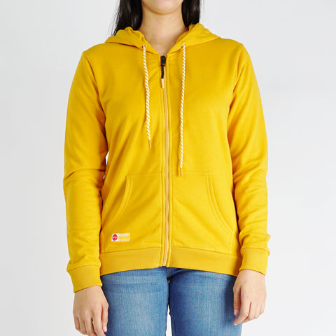 Bobson Japanese Ladies Basic Hoodie Jacket for Women Trendy fashion High Quality Apparel Comfortable Casual Jacket for Women Regular Fit 138037 (Yellow Gold)