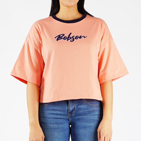 Bobson Japanese Ladies Basic Tees for Women Trendy fashion High Quality Apparel Comfortable Casual Top for Women Relaxed Fit 141860 (Burnt Coral)
