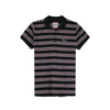 Bobson Japanese Ladies Basic Striped Collared Shirt Regular Fit 133035 (Black)