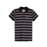 Bobson Japanese Ladies Basic Striped Collared Shirt Regular Fit 133035 (Black)