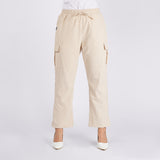 Bobson Japanese Ladies Basic Non-Denim Drawstring Pants 154470-U (Beige)
