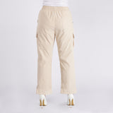 Bobson Japanese Ladies Basic Non-Denim Drawstring Pants 154470-U (Beige)