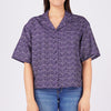 Bobson Japanese Ladies Basic Woven Shirt Relaxed Fit 154852 (Navy)