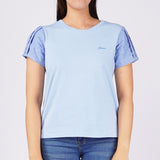 Bobson Japanese Ladies Basic Tees Boxy Fit 156085 (Chambray Blue)