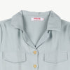 Bobson Japanese Ladies Basic Button Down Woven Shirt Boxy Fit 158282 (Light Green)
