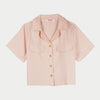 Bobson Japanese Ladies Basic Button Down Woven Shirt Boxy Fit 158282 (Coral)
