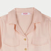 Bobson Japanese Ladies Basic Button Down Woven Shirt Boxy Fit 158282 (Coral)