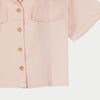 Bobson Japanese Ladies Basic Button Down Woven Shirt Boxy Fit 158282 (Coral)