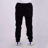 Bobson Japanese Men's Basic Non-Denim Jogger Jeans Mid Waist 166168 (Black)