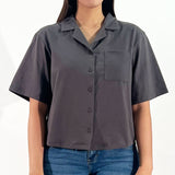 Bobson Japanese Ladies Basic Woven  Boxy Fit 155368 (Pavement)