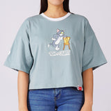 Bobson Japanese X Tom and Jerry Ladies Basic Tees Relaxed Fit 166774 (Slate)