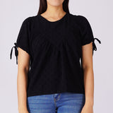 Bobson Japanese Ladies Basic Woven Shirt Boxy Fit 160210-U (Black)