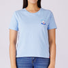 Bobson Japanese Ladies Basic Tees Boxy Fit 160454-U (Chambray Blue)