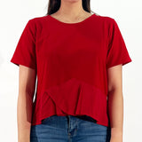 Bobson Japanese Ladies Basic Tees Boxy Fit 161605-U (Red)