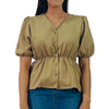 Bobson Japanese Ladies Basic Woven Shirt Regular Fit 155997 (Beige)