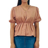 Bobson Japanese Ladies Basic Woven Shirt Regular Fit 155997 (Peach)