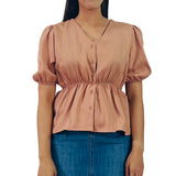 Bobson Japanese Ladies Basic Woven Shirt Regular Fit 155997 (Peach)