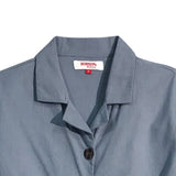 Bobson Japanese Ladies Basic Woven Shirt Crop Fit 156008 (Chambray Blue)