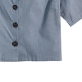 Bobson Japanese Ladies Basic Woven Shirt Crop Fit 156008 (Chambray Blue)