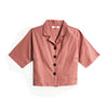 Bobson Japanese Ladies Basic Woven Shirt Crop Fit 156008 (Coral)