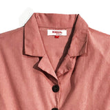 Bobson Japanese Ladies Basic Woven Shirt Crop Fit 156008 (Coral)