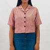 Bobson Japanese Ladies Basic Woven Shirt Crop Fit 156008 (Coral)