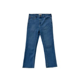 Bobson Japanese Ladies Basic Denim Pants Flared Jeans Mid Waist 173569 (Light Shade)