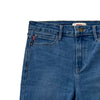 Bobson Japanese Ladies Basic Denim Pants Flared Jeans Mid Waist 173569 (Light Shade)
