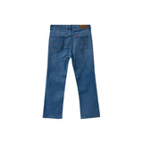 Bobson Japanese Ladies Basic Denim Pants Flared Jeans Mid Waist 173569 (Light Shade)