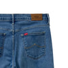 Bobson Japanese Ladies Basic Denim Pants Flared Jeans Mid Waist 173569 (Light Shade)