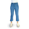 Bobson Japanese Ladies Basic Denim Pants Flared Jeans Mid Waist 173569 (Light Shade)