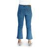 Bobson Japanese Ladies Basic Denim Pants Flared Jeans Mid Waist 173569 (Light Shade)