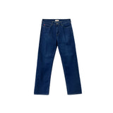 Bobson Japanese Ladies Basic Denim Pants Slim Straight Pants 174874 (Dark Shade)