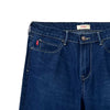 Bobson Japanese Ladies Basic Denim Pants Slim Straight Pants 174874 (Dark Shade)