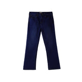 Bobson Japanese Ladies Basic Denim Pants Flared Jeans Mid Waist 173479 (Medium Shade)