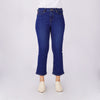 Bobson Japanese Ladies Basic Denim Pants Flared Jeans Mid Waist 173479 (Medium Shade)