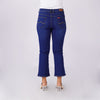 Bobson Japanese Ladies Basic Denim Pants Flared Jeans Mid Waist 173479 (Medium Shade)