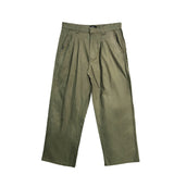 Bobson Japanese Ladies Basic Non-Denim Wide Leg Pants 176330 (Moss)