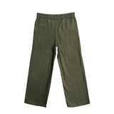Bobson Japanese Ladies Basic Non-Denim Wide Leg Pants 176330 (Moss)